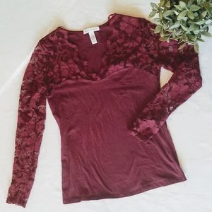 Maroon lace top